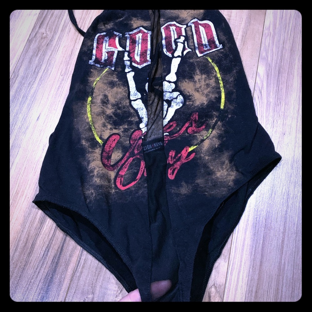 Bodysuit with mesh panel